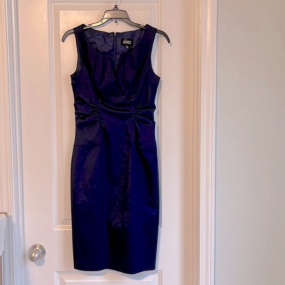 Adrianna Papell Sleeveless Purple Satin Dress
